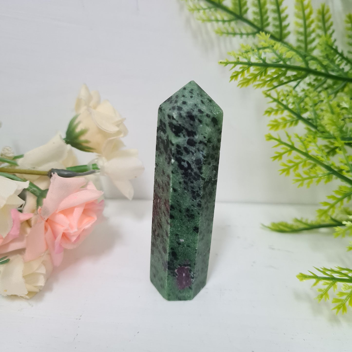 Ruby in Zoisite Gemstone Point