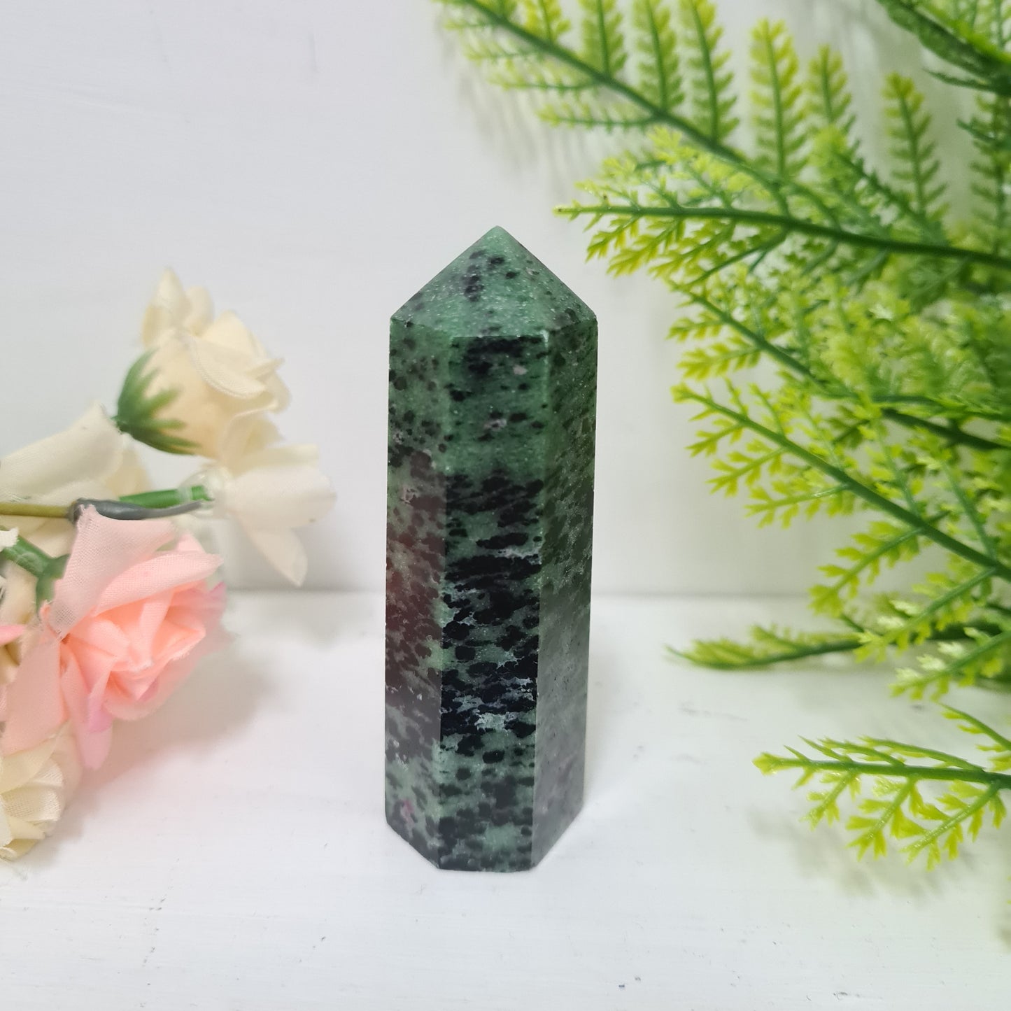 Ruby in Zoisite Gemstone Point