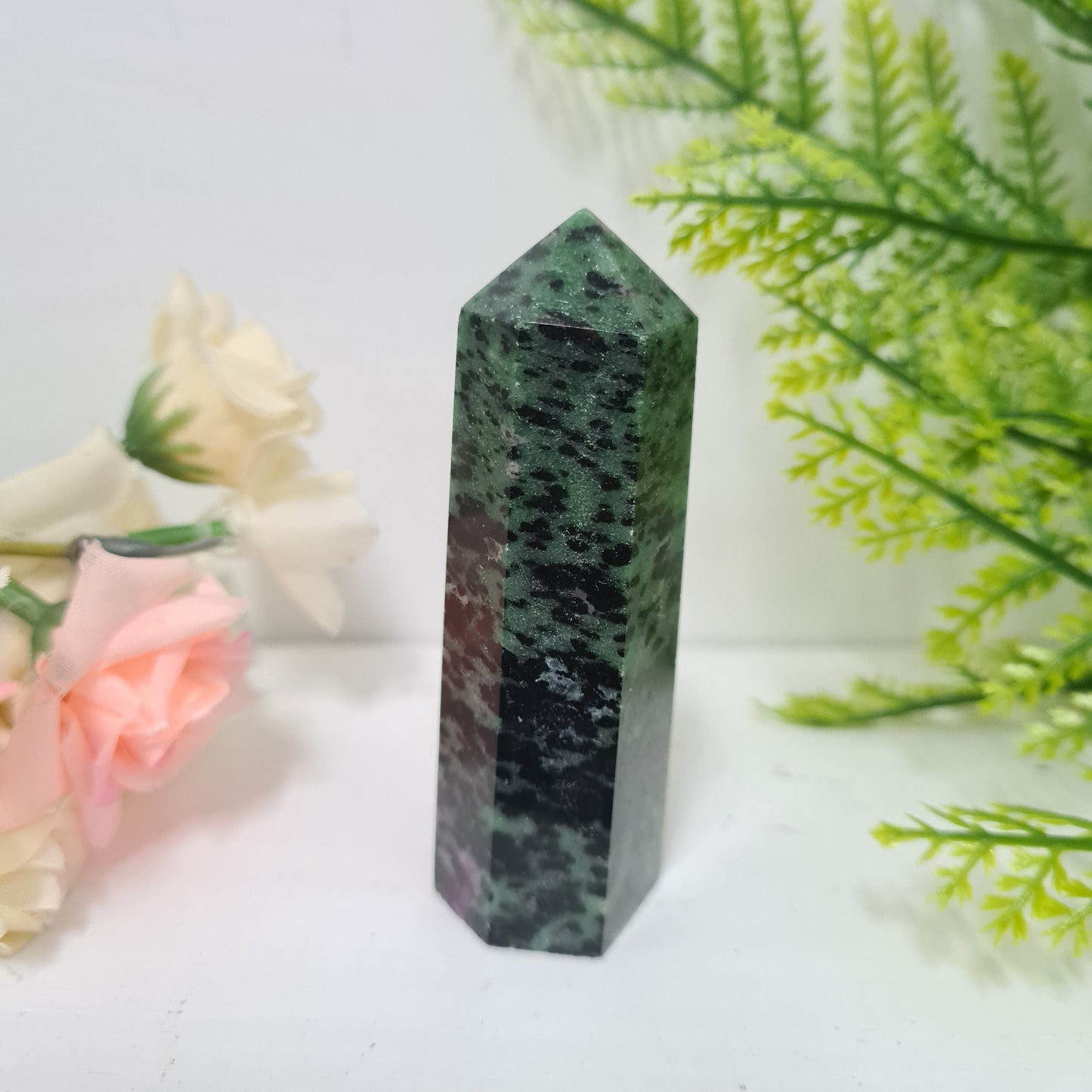 Ruby in Zoisite Gemstone Point