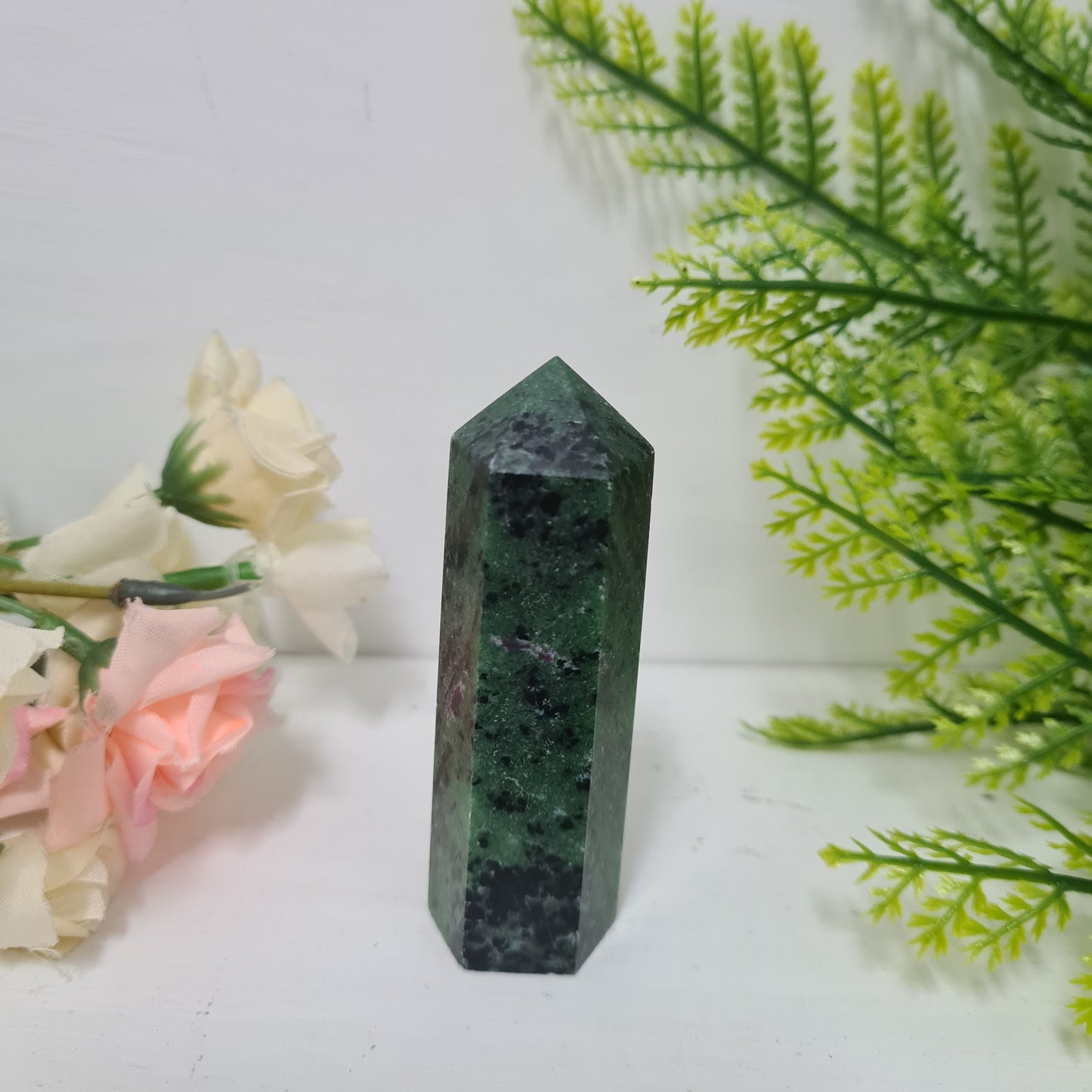 Ruby in Zoisite Gemstone Point