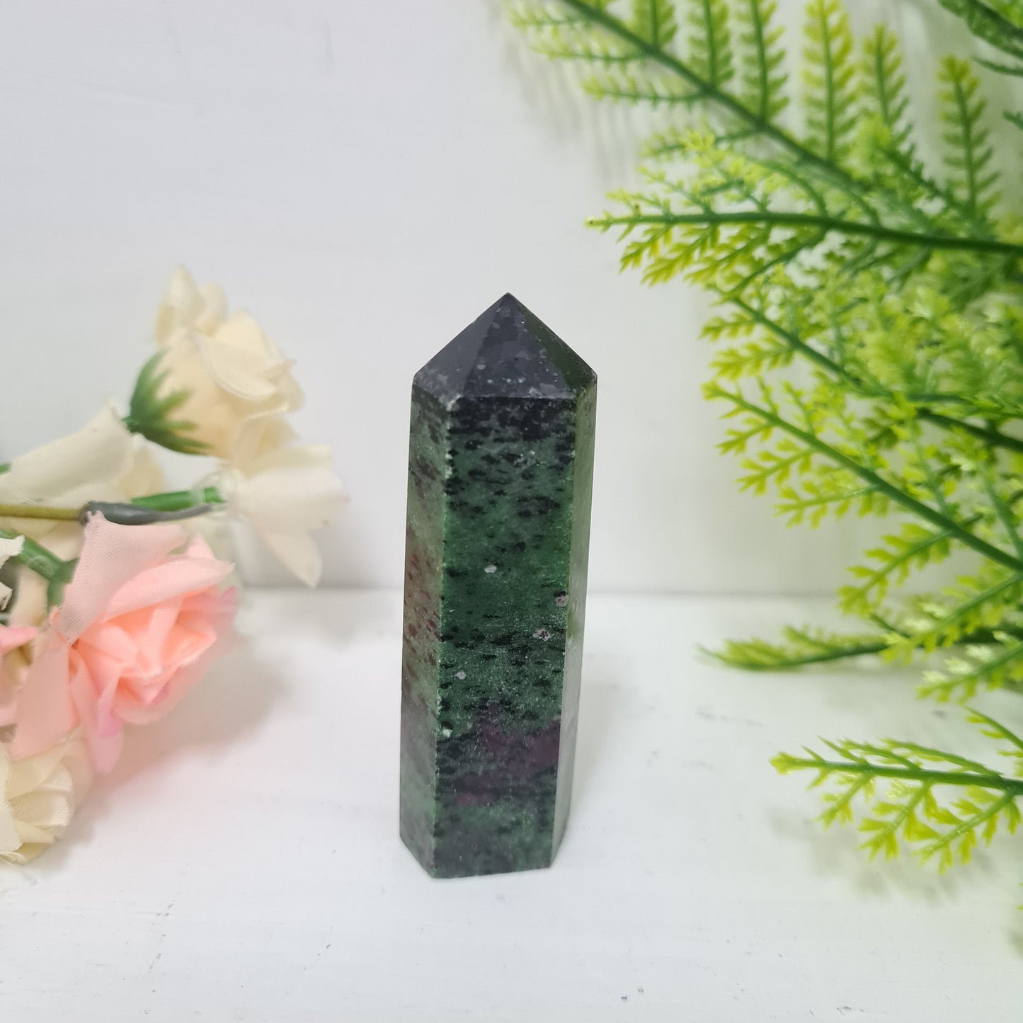 Ruby in Zoisite Gemstone Point