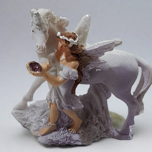 Fairy & Unicorn With Gemstone - Standing Close