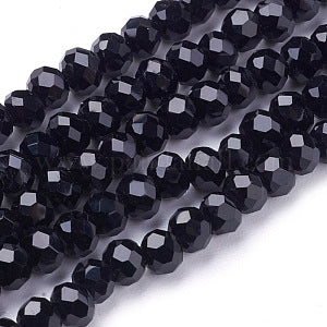 Black Crystal Glass Beads