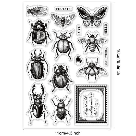 Insect pattern Silicone Clear Stamps