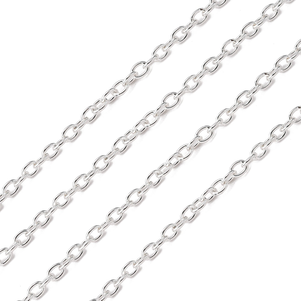 1M Silver Iron Cable Chain