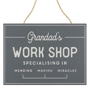 Grandad's Work Shop Wooden Sign