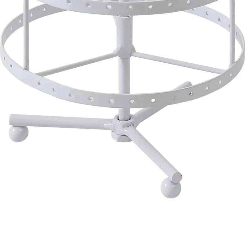 4 Tier White Rotating Earring Display Stand