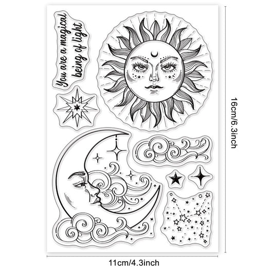 Sun & Moon Celestial Silicone Clear Stamps