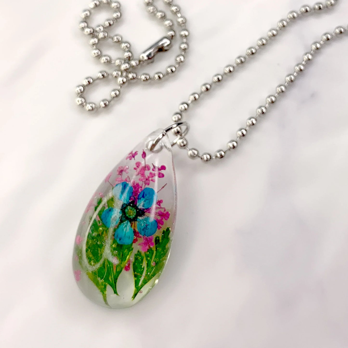 Resin Craft Flower Drop Pendant DIY Kit