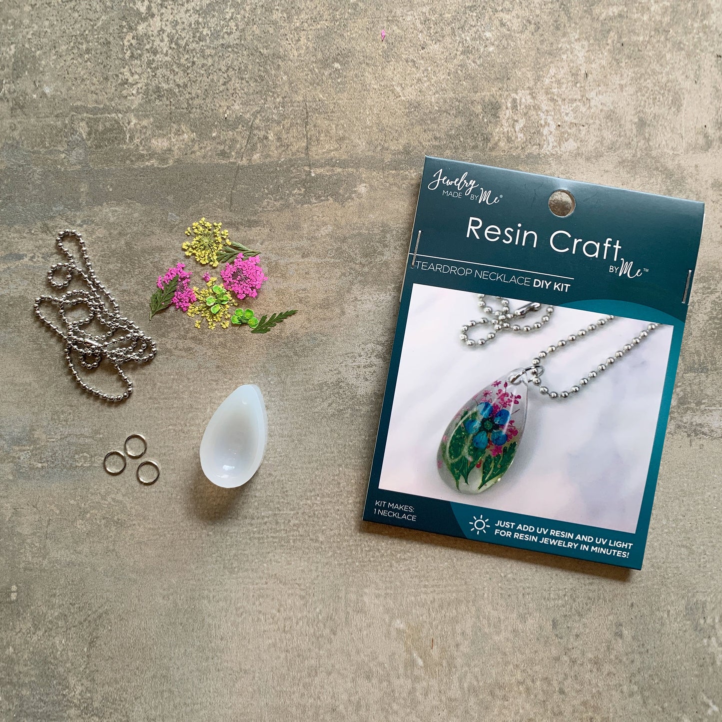 Resin Craft Flower Drop Pendant DIY Kit