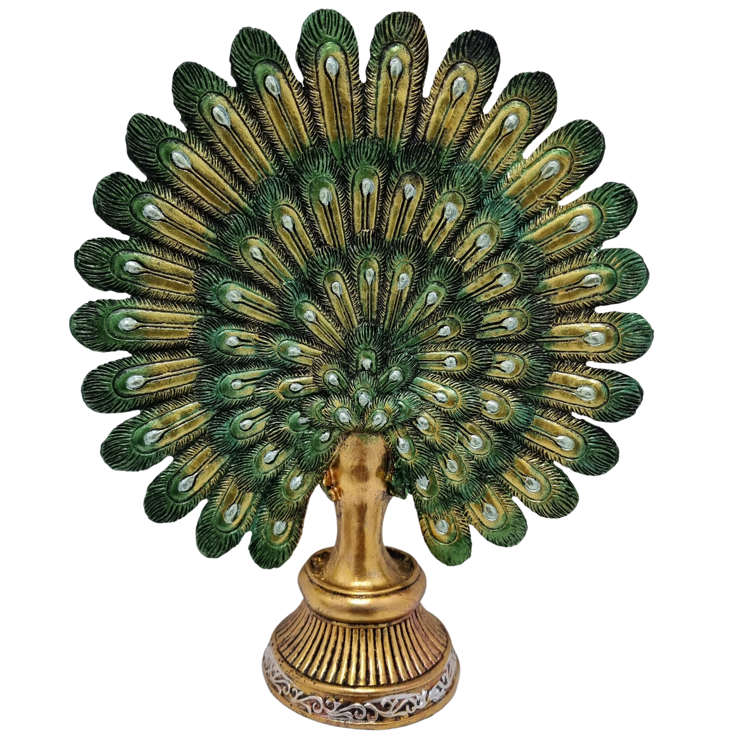 Large Green Peacock Statue