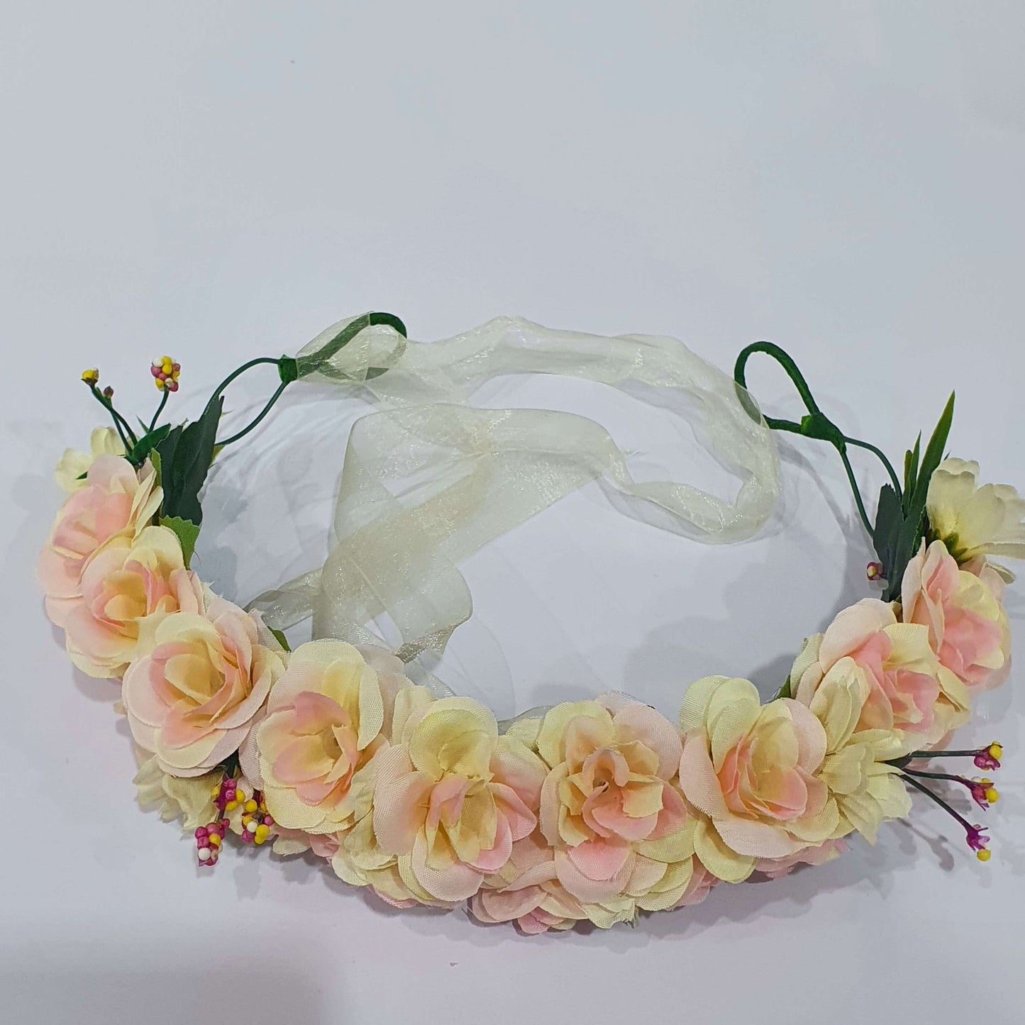 Sweet Pink Floral Hair Crown
