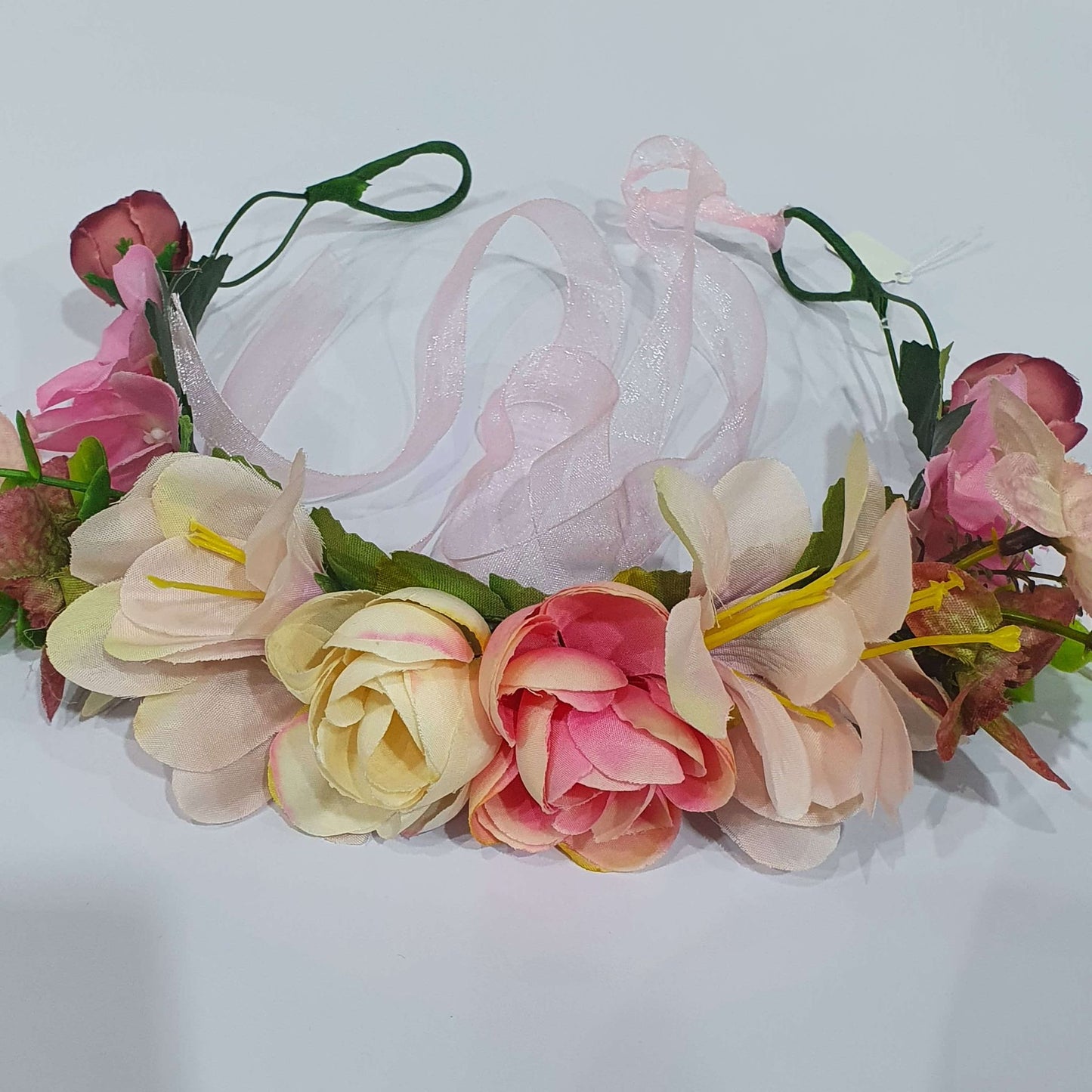 Pink Floral Hair Crown