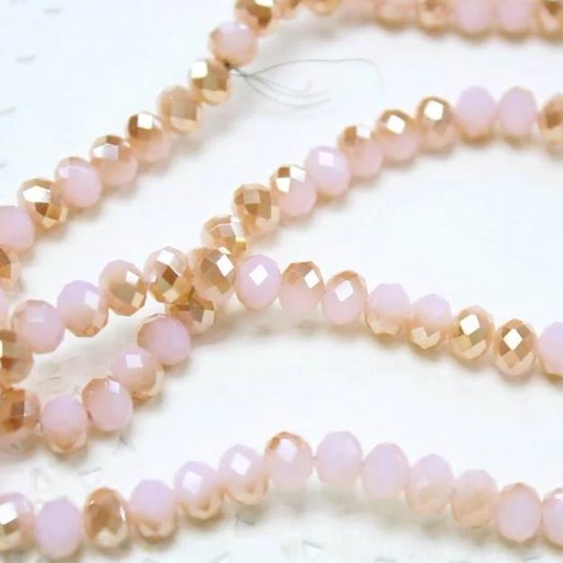 Pink Dual Coloured Crystal Rondelles