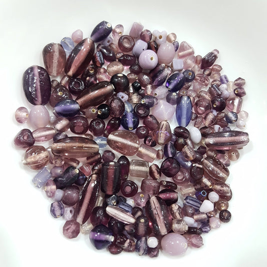 100g Purple Lampwork Bead Mix