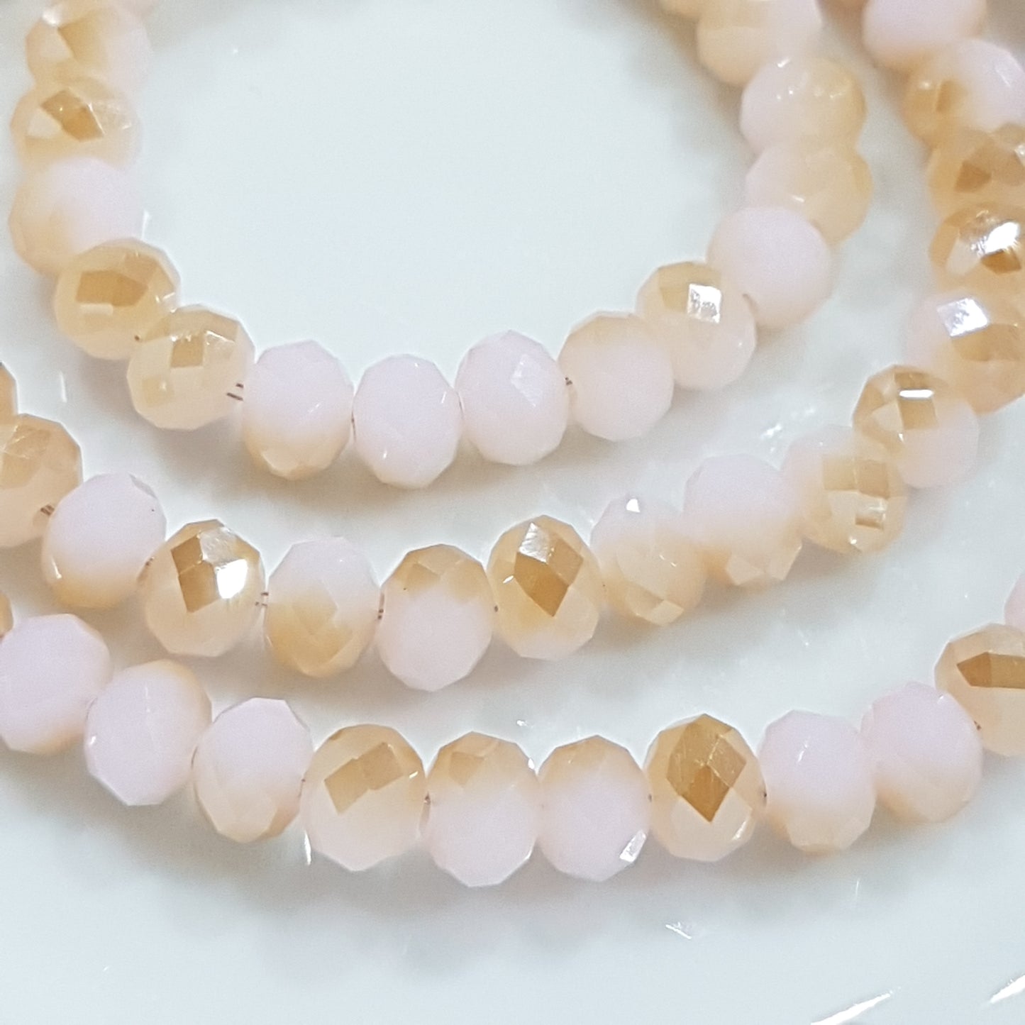 Pink Dual Coloured Crystal Rondelles