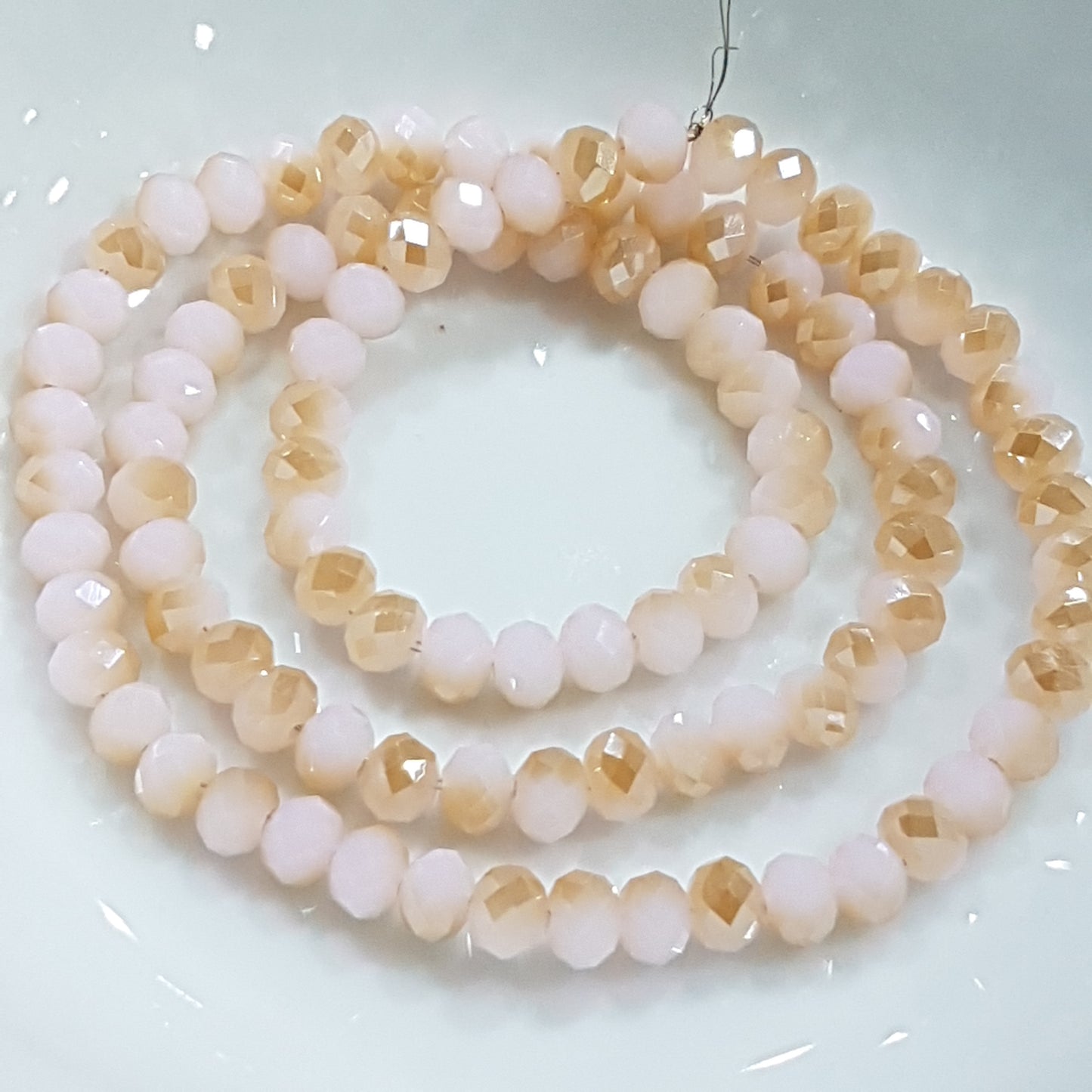 Pink Dual Coloured Crystal Rondelles