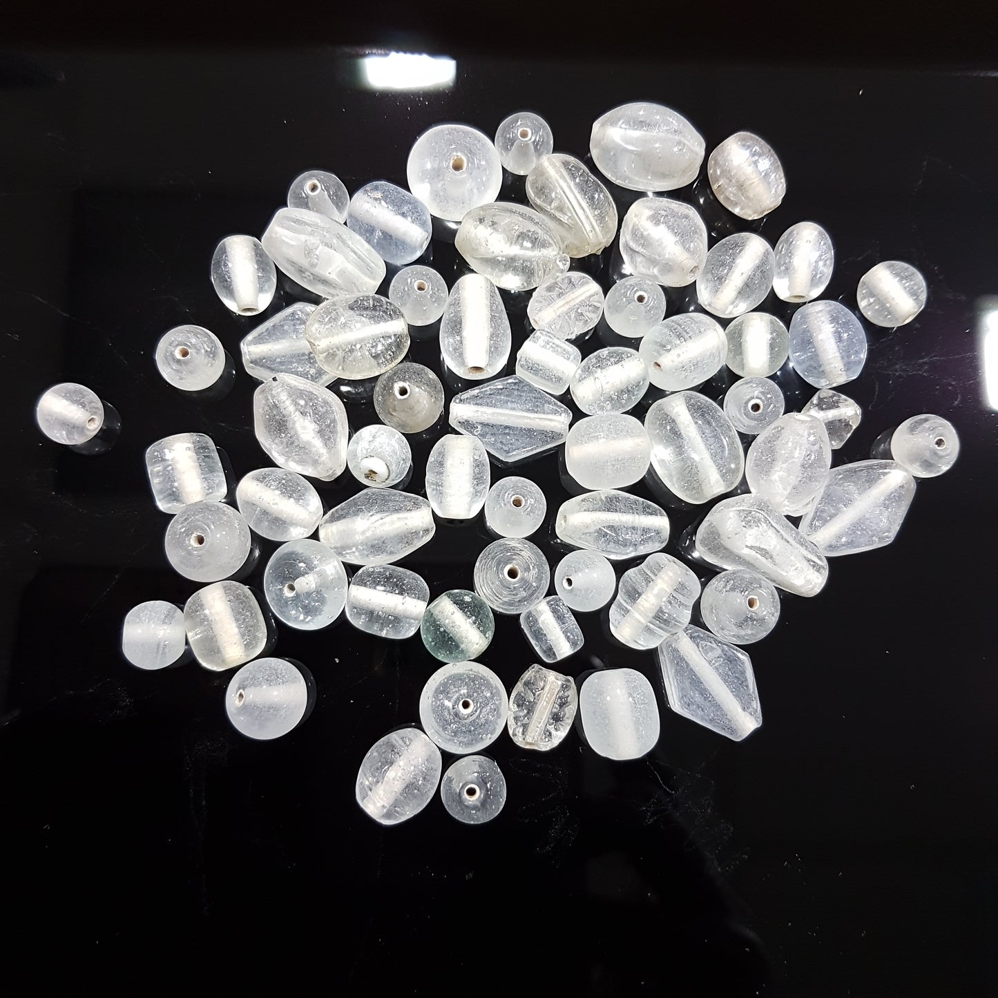 100g Clear Glass Lampwork Bead Mix