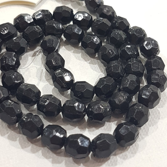 50pc Black Faceted Acrylic Beads