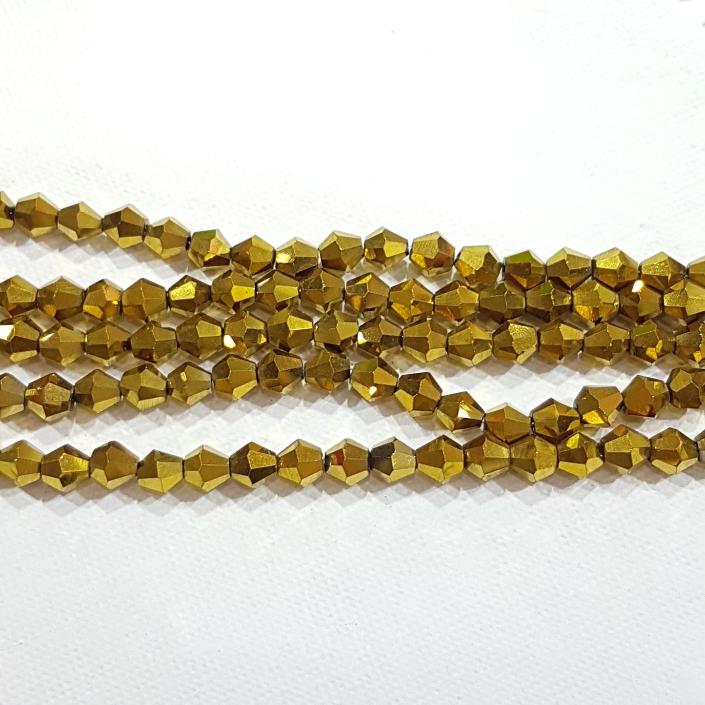 6mm Gold Glass Bicones