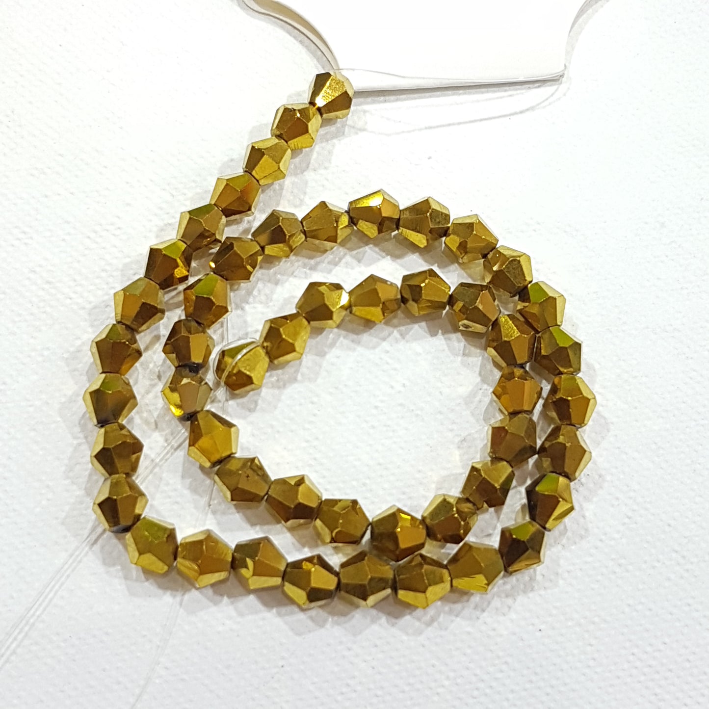6mm Gold Glass Bicones