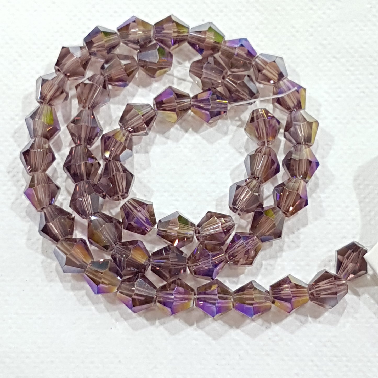 6mm Purple AB Glass Bicones