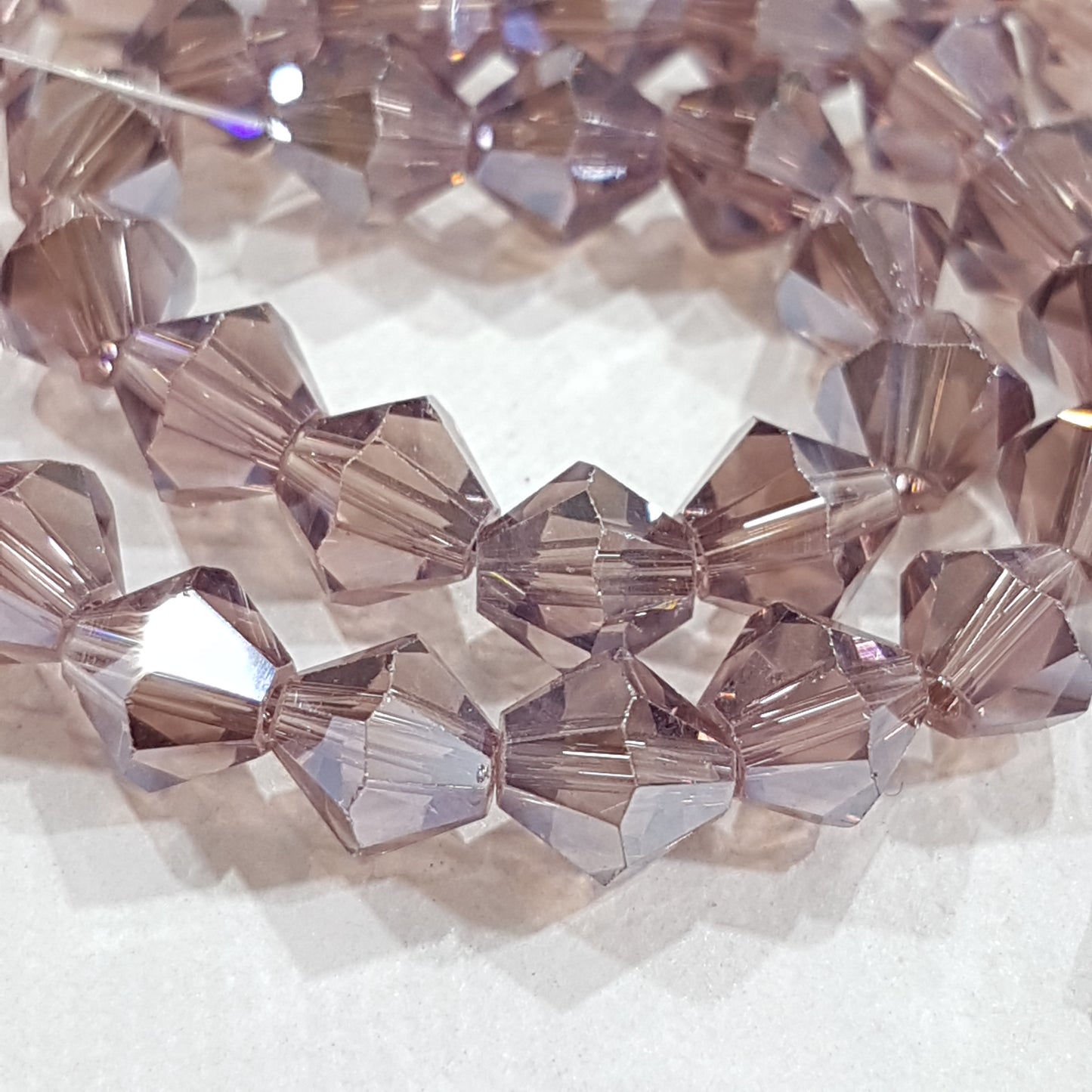 8mm Purple AB Glass Bicones