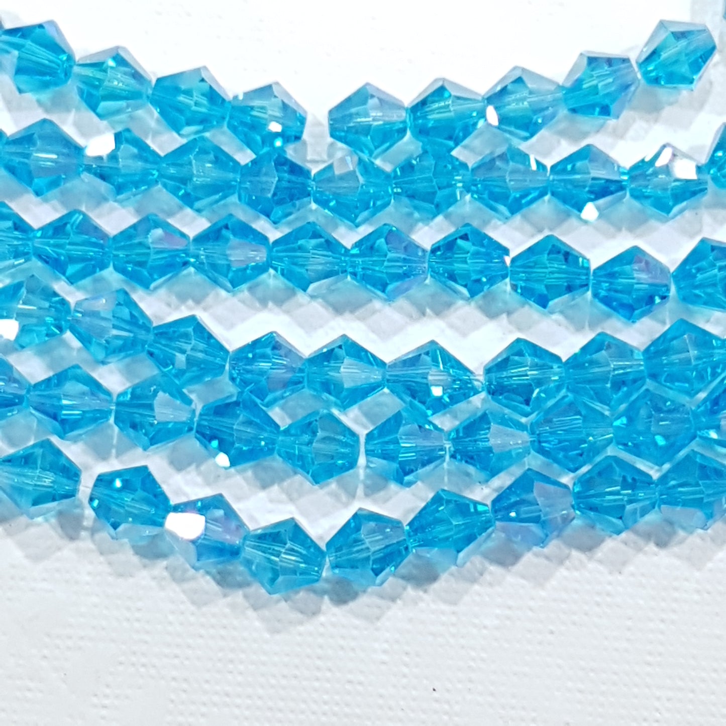 8mm Blue AB Glass Bicones