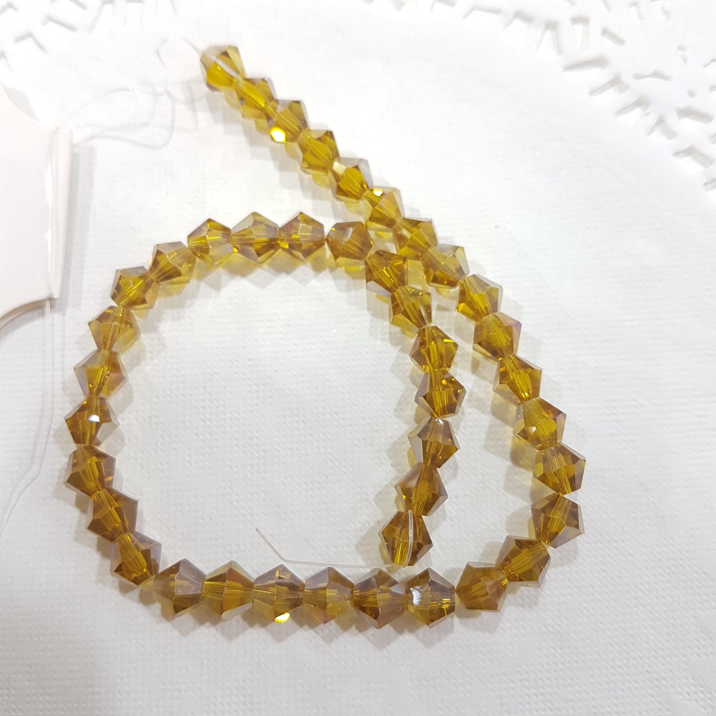 8mm Golden AB Glass Bicones