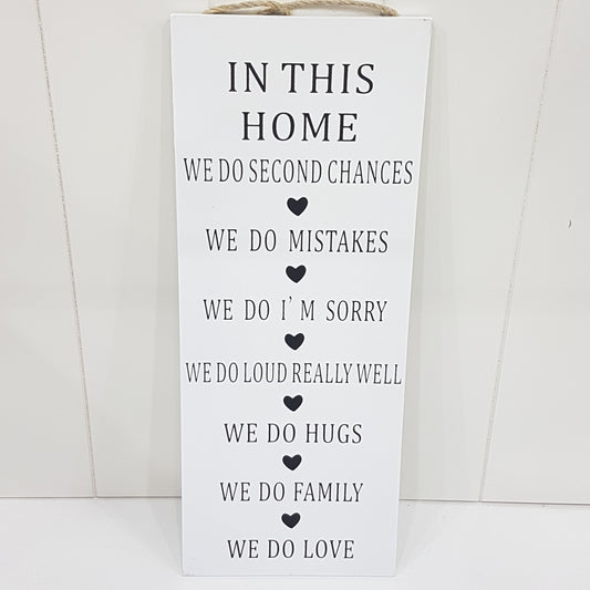 In This Home Wall Art Sign