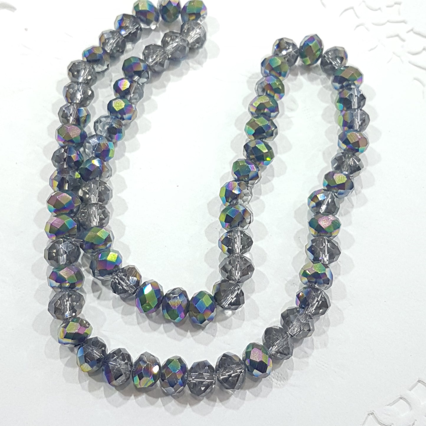 Electroplate Crystal Rondelles 8x6mm