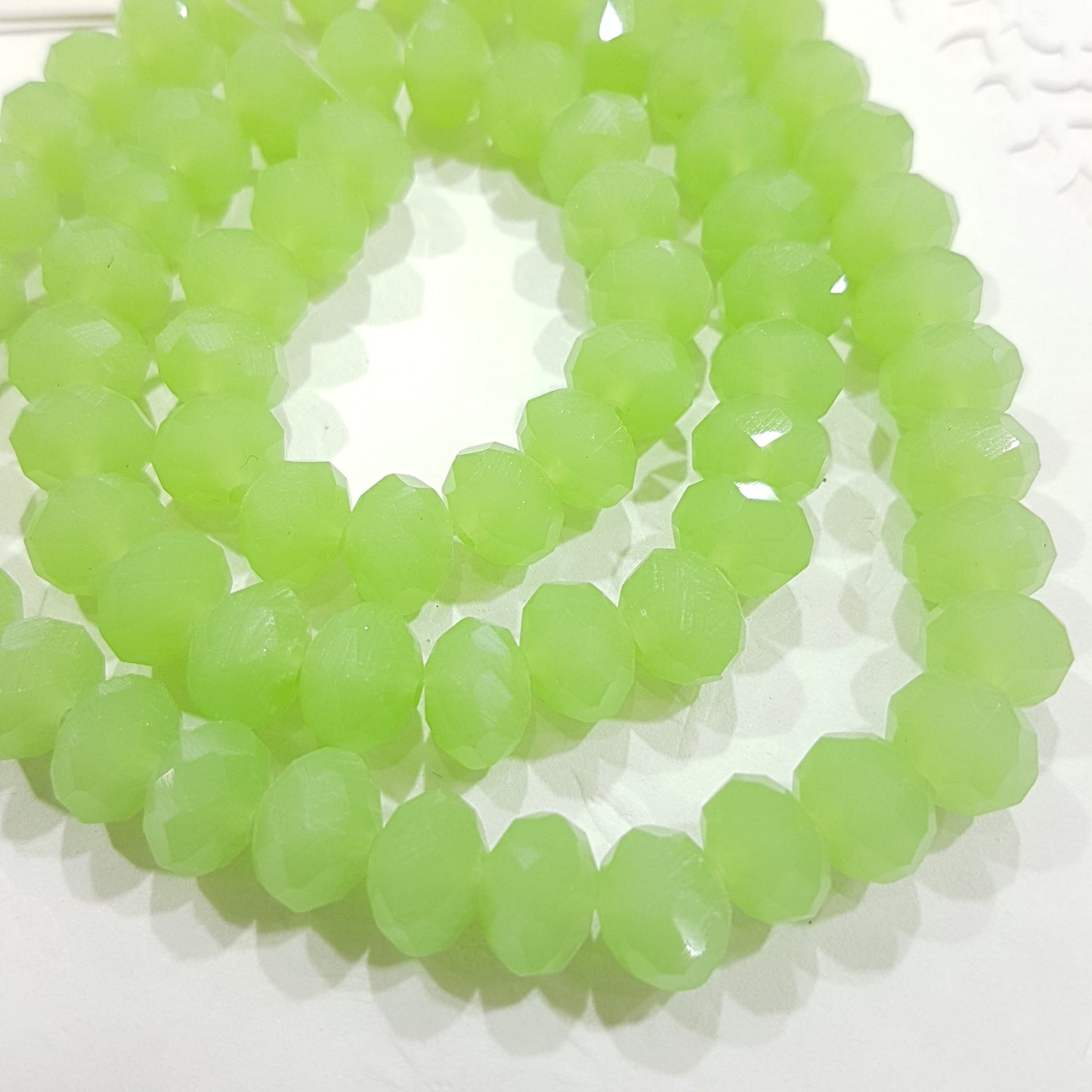 9x8mm Green Crystal Rondelle Beads