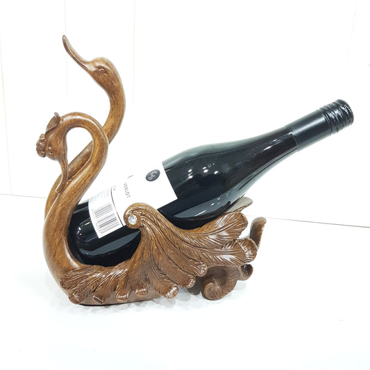 Double Swan Wine Holder Wood Style
