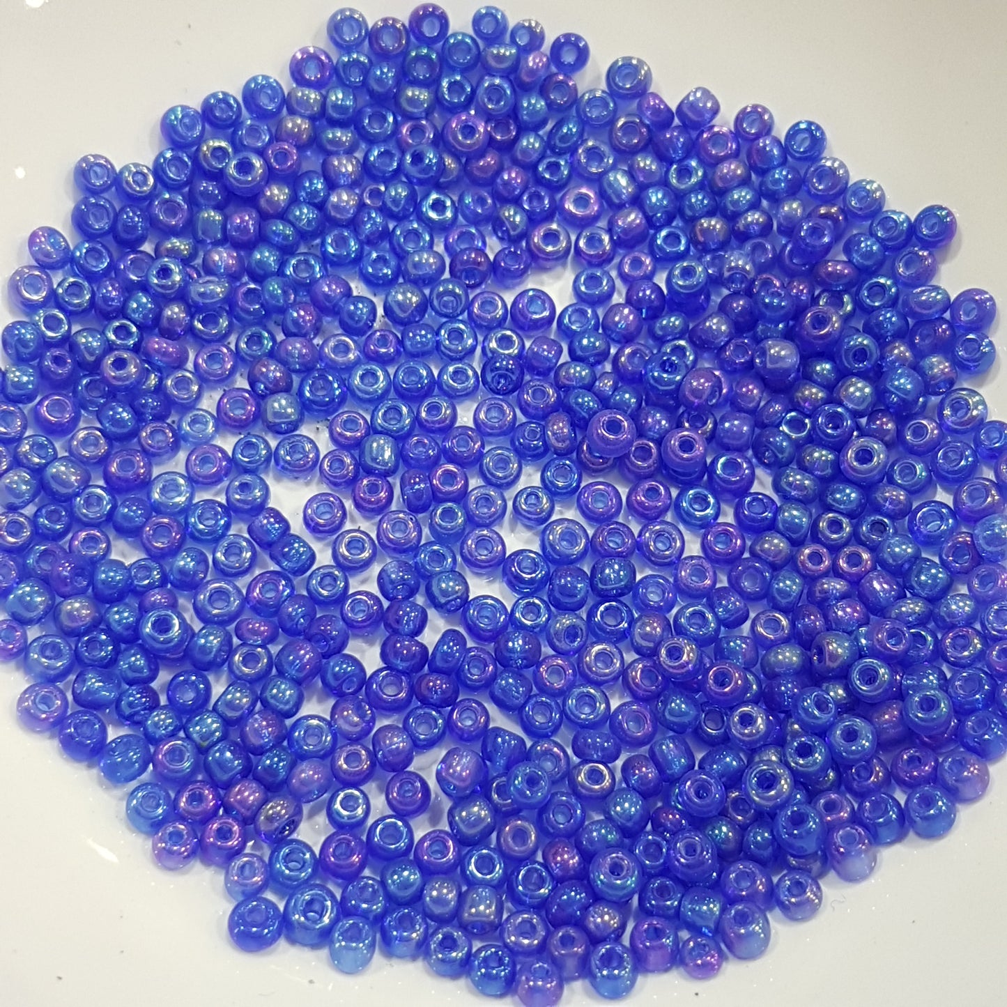 15g 3mm Blue AB Round Seed Beads