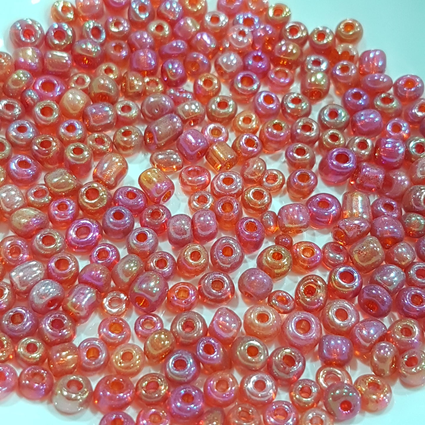 15g 4mm Red AB Seed Beads