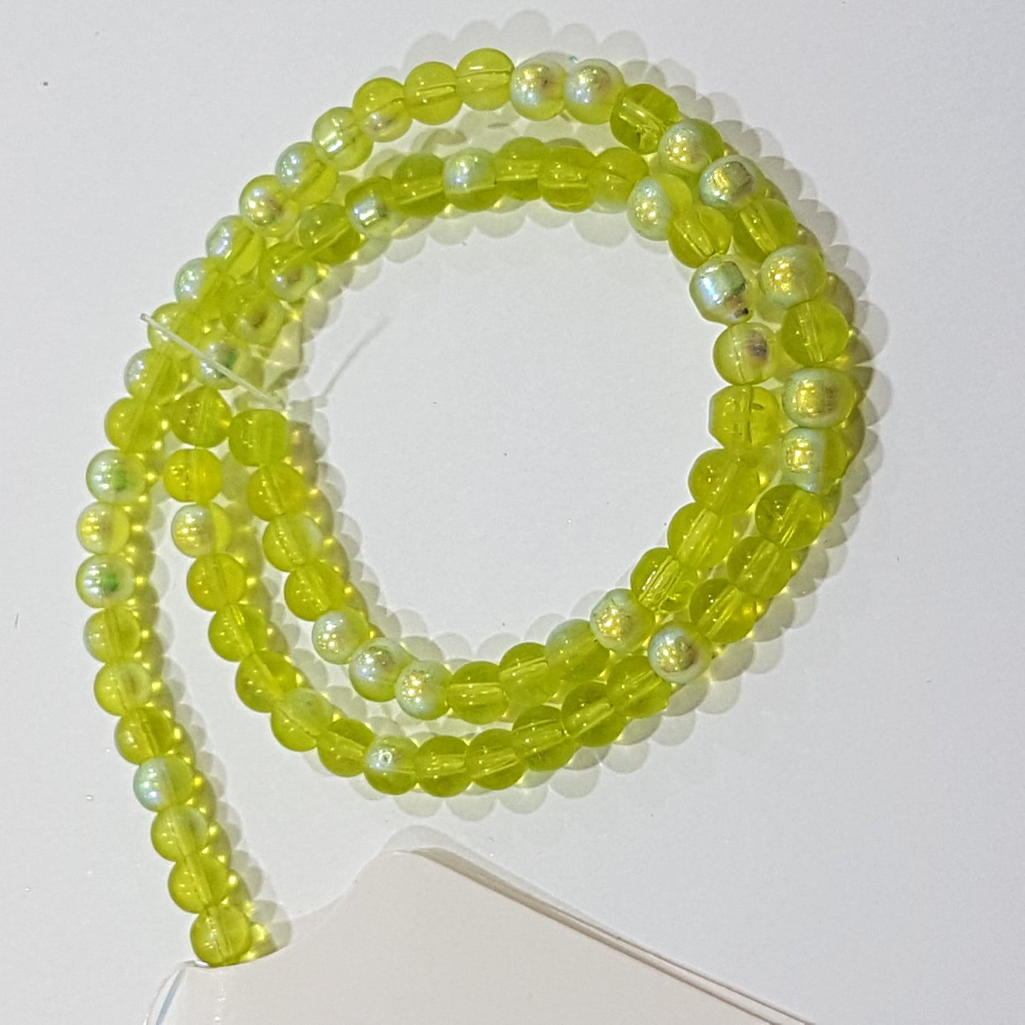 80pc 4mm Green AB Glass Beads