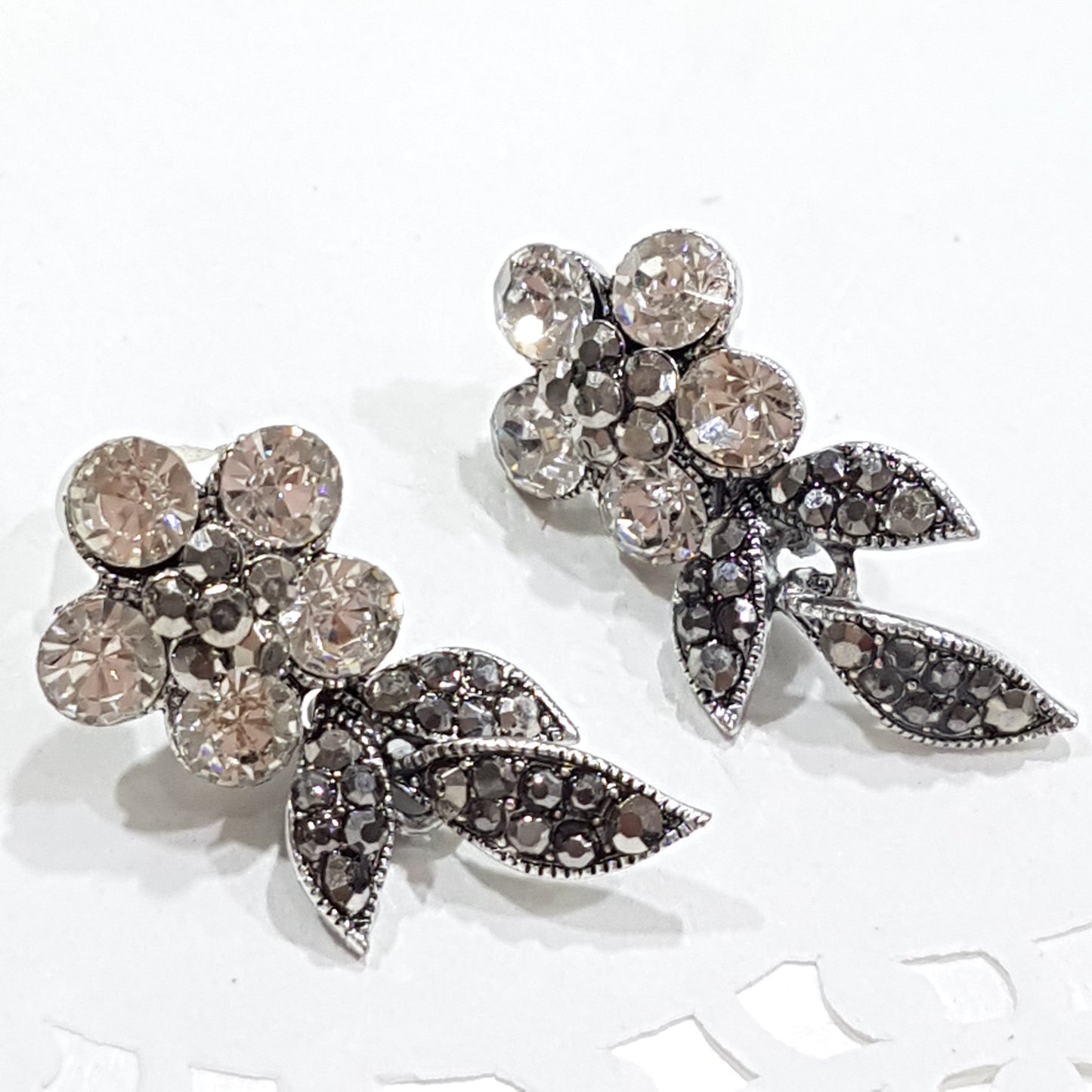 Floral Rhinestone Earrings