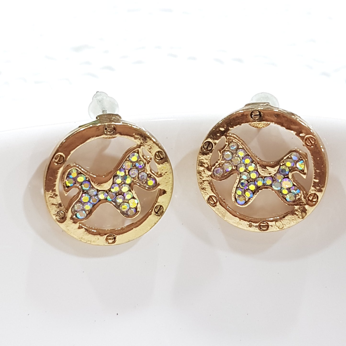 Rhinestone Scottie Dog Earring
