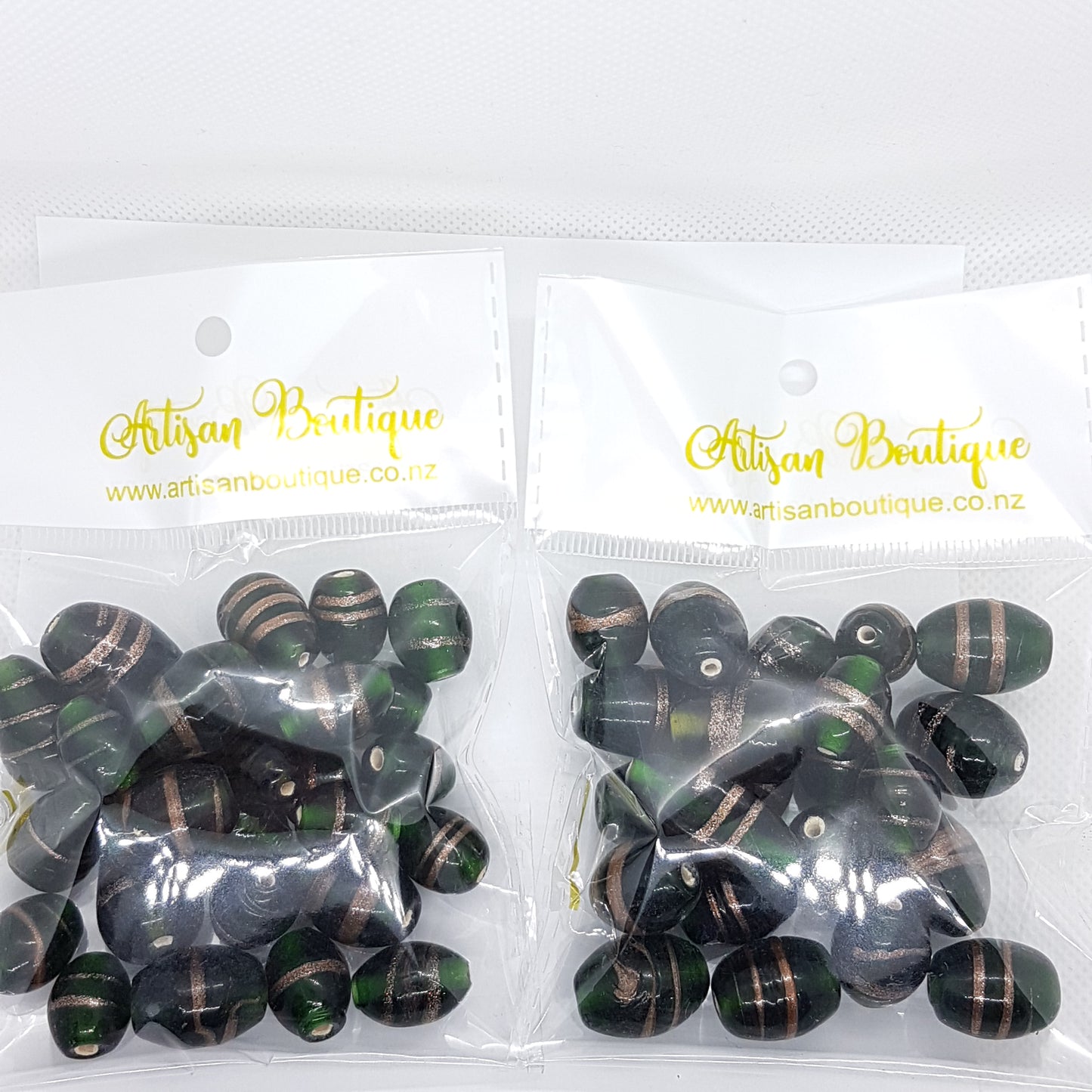 100g Green Goldsand Lampwork Bead Mix