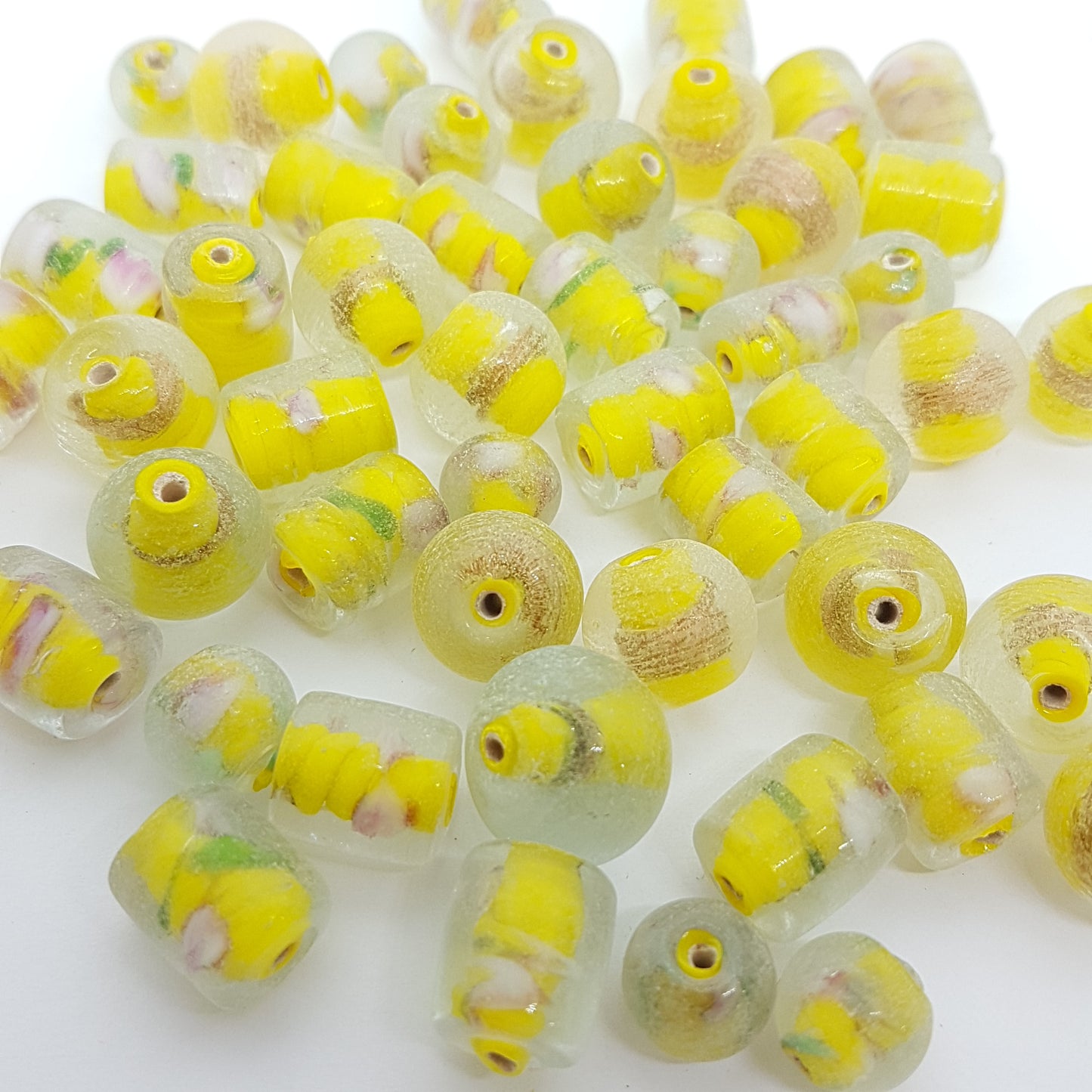 100g Yellow Lampwork Bead Mix