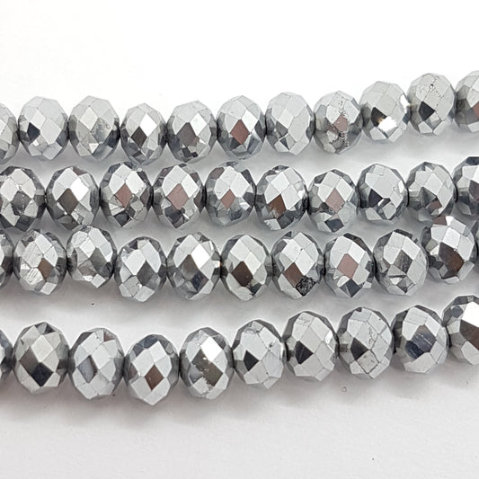 5mm Silver Crystal Rondelles