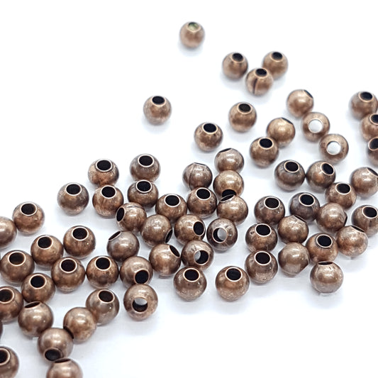 100pc Antique Copper Spacer Beads 3mm