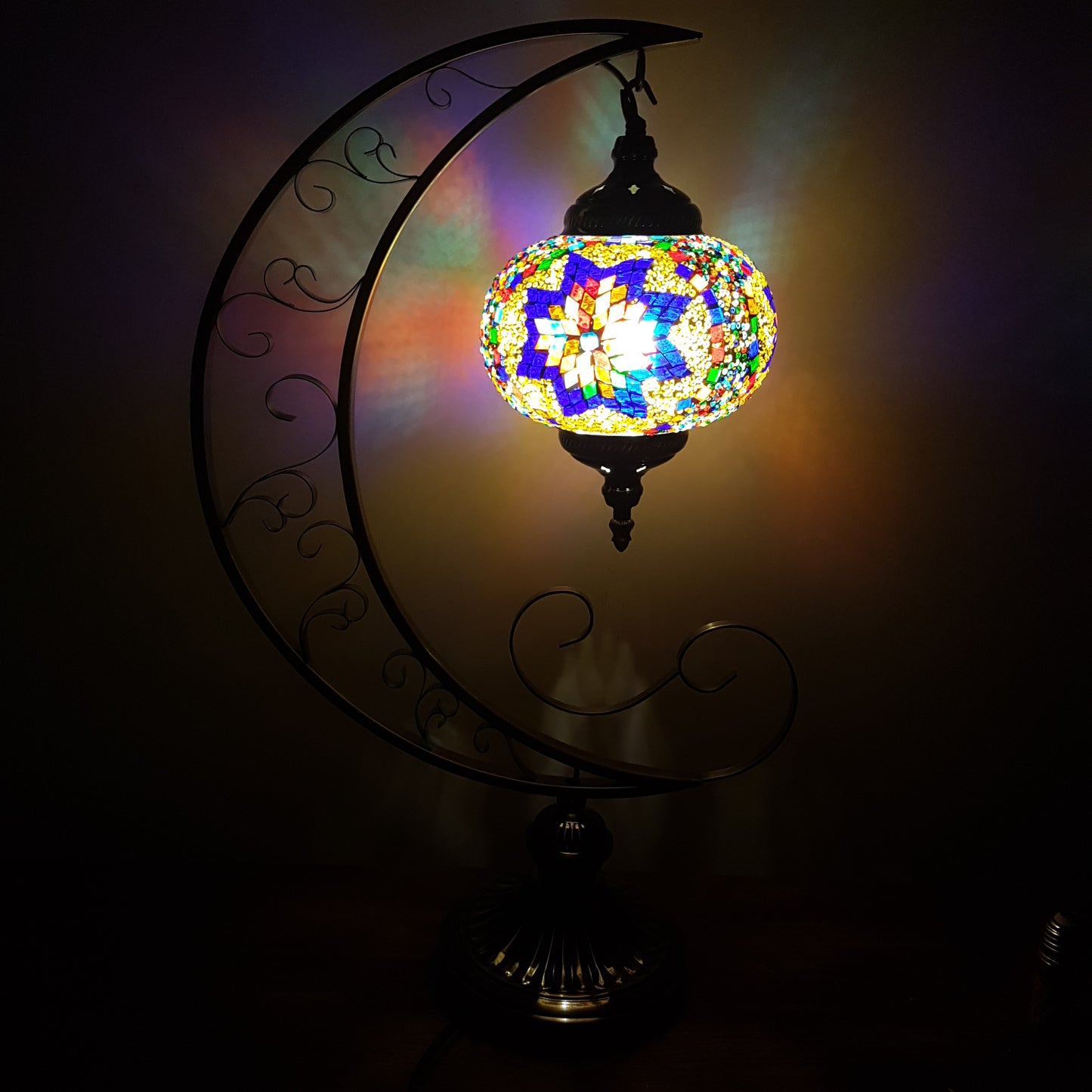 Turkish Mosaic Moon Lamp