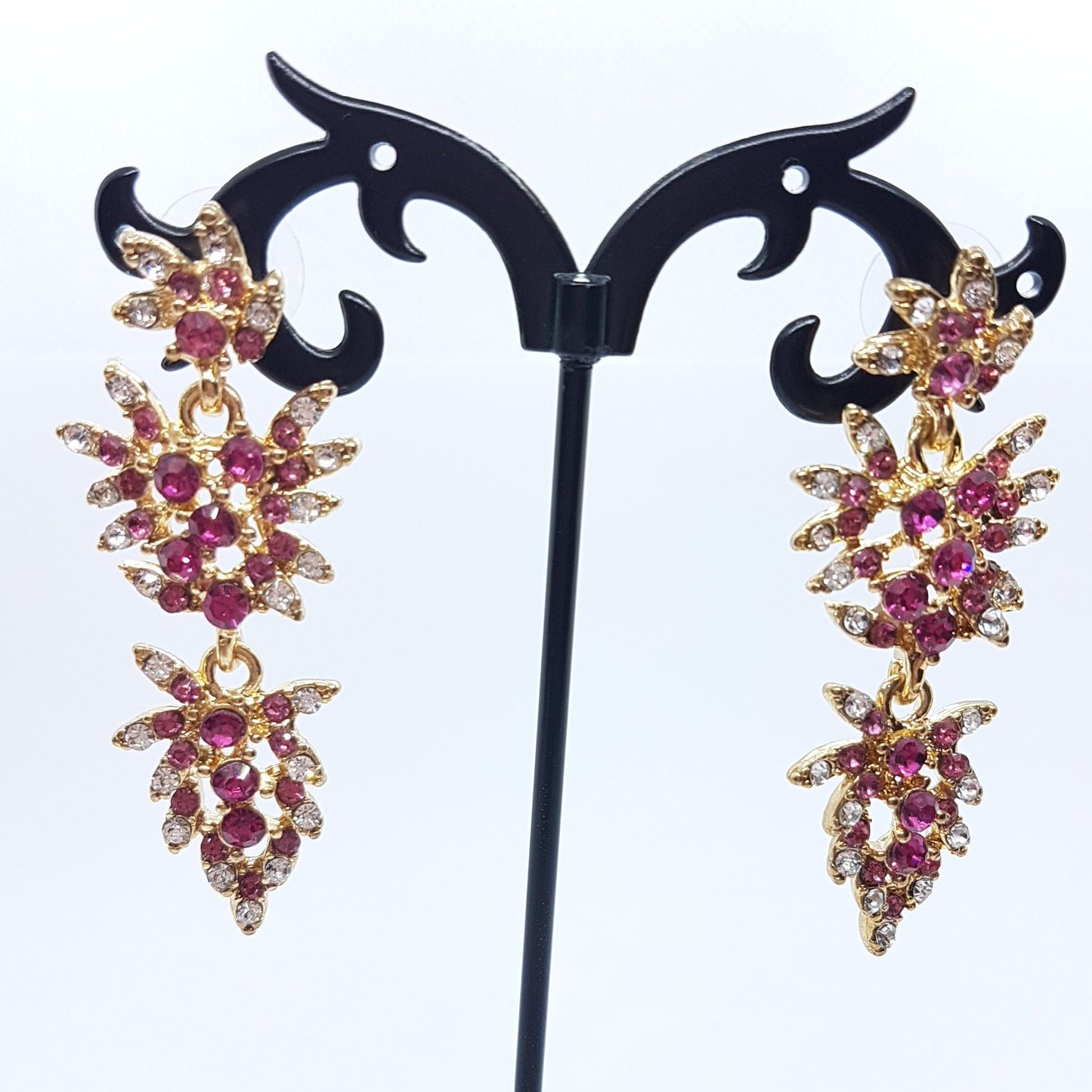 Pink Rhinestone Earrings
