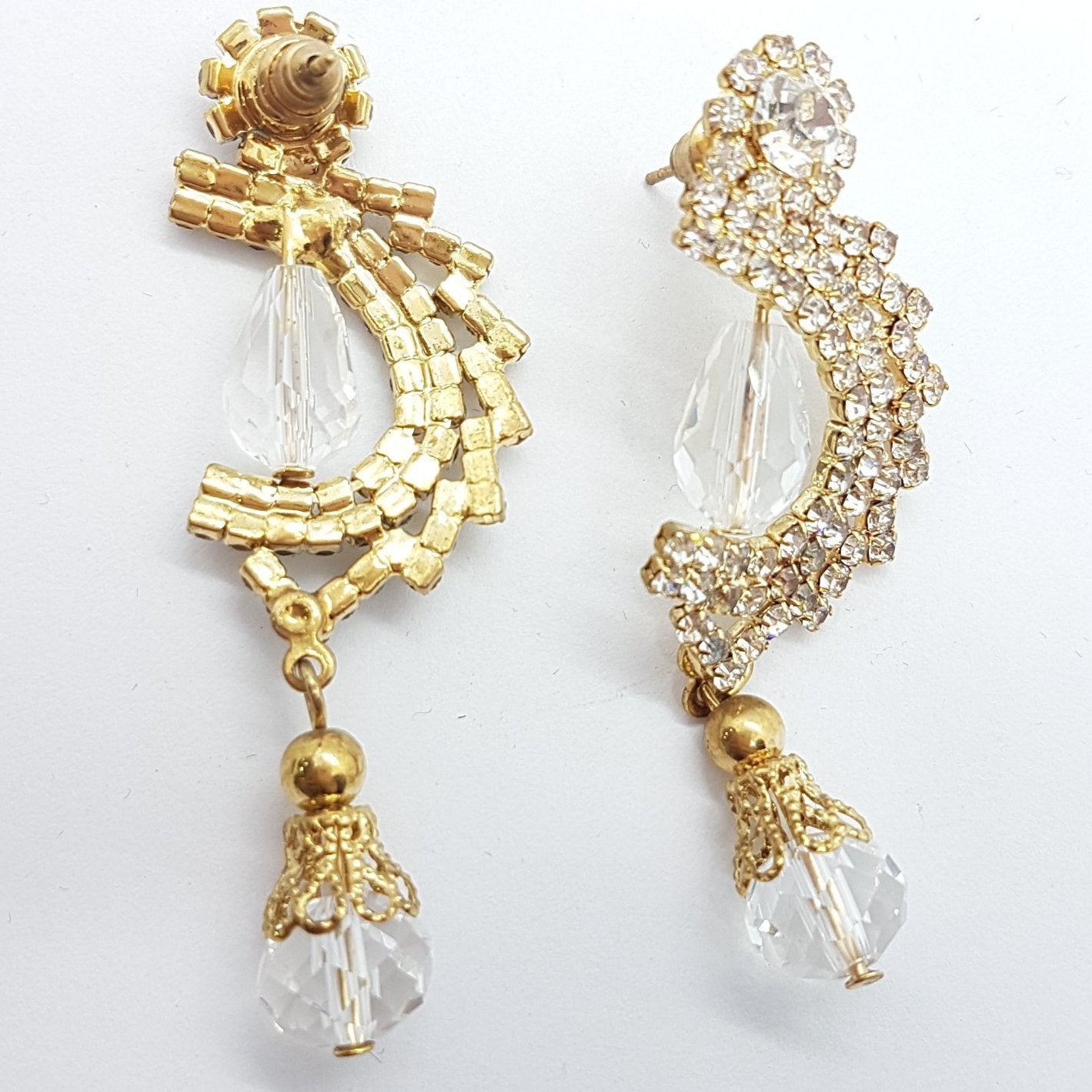 Crescent Moon Rhinestone Earrings