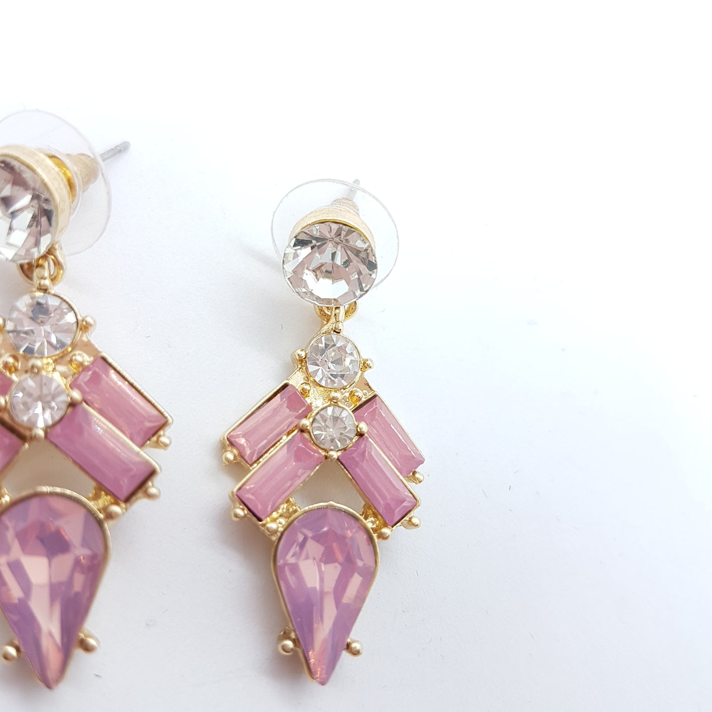 Pink Rhinestone Earrings