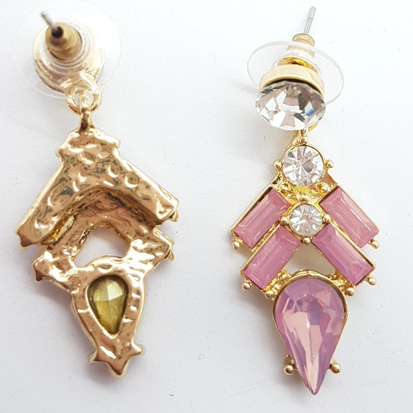 Pink Rhinestone Earrings