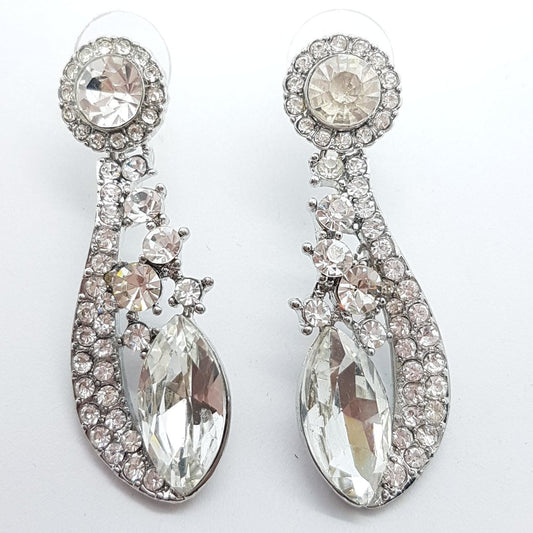 Silver Rhinestone Earrings