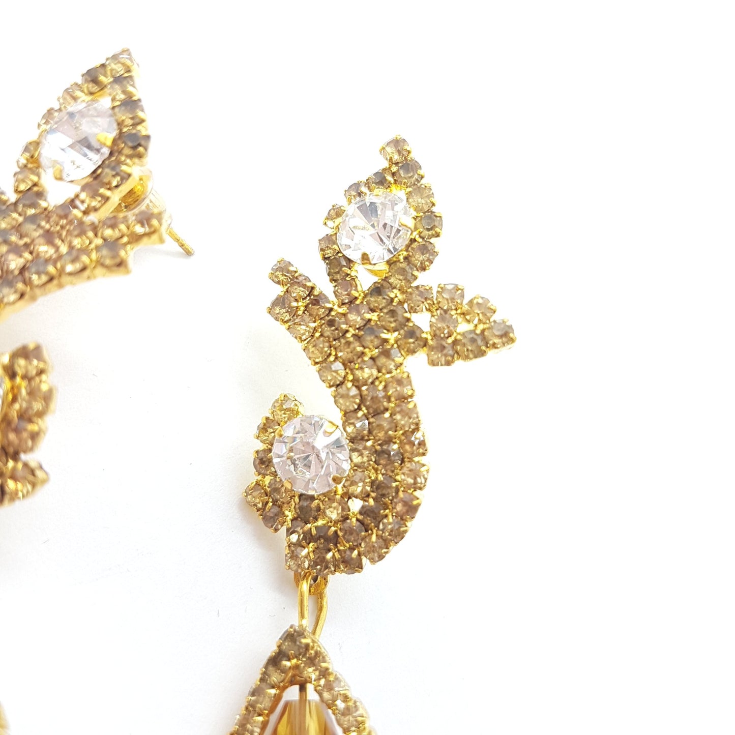 Golden Rhinestone Earrings