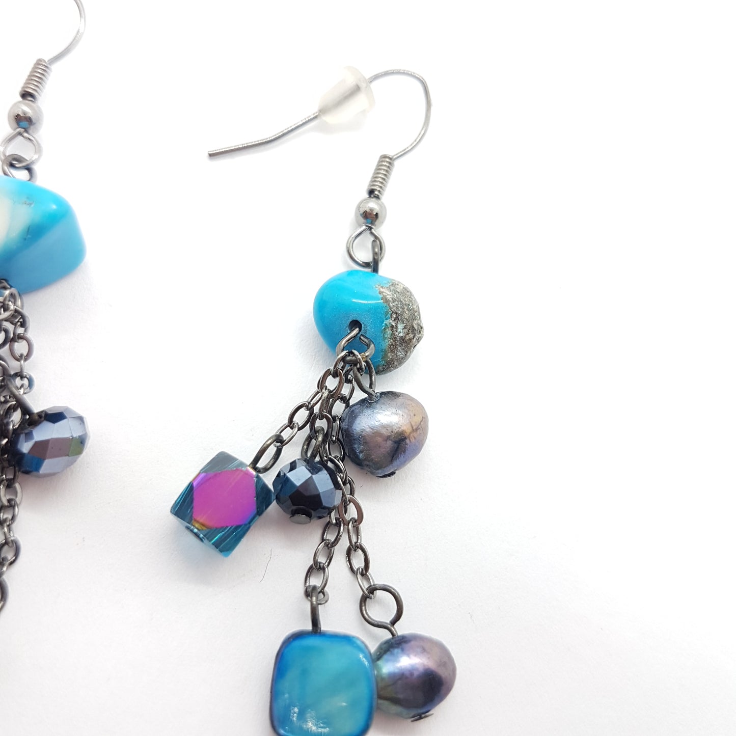 Blue Beaded Earrings